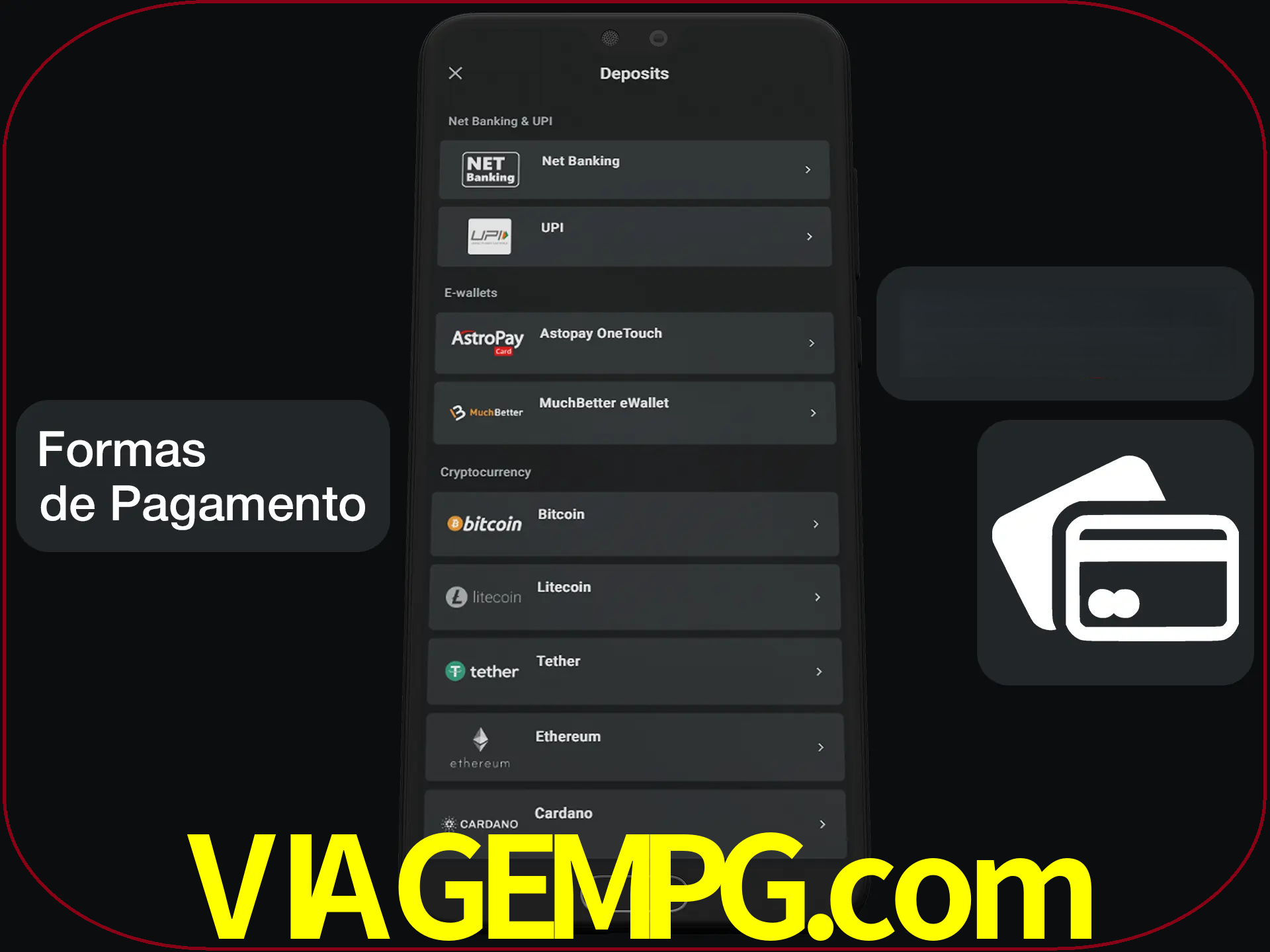 Escolha a forma de pagamento de sua preferência.