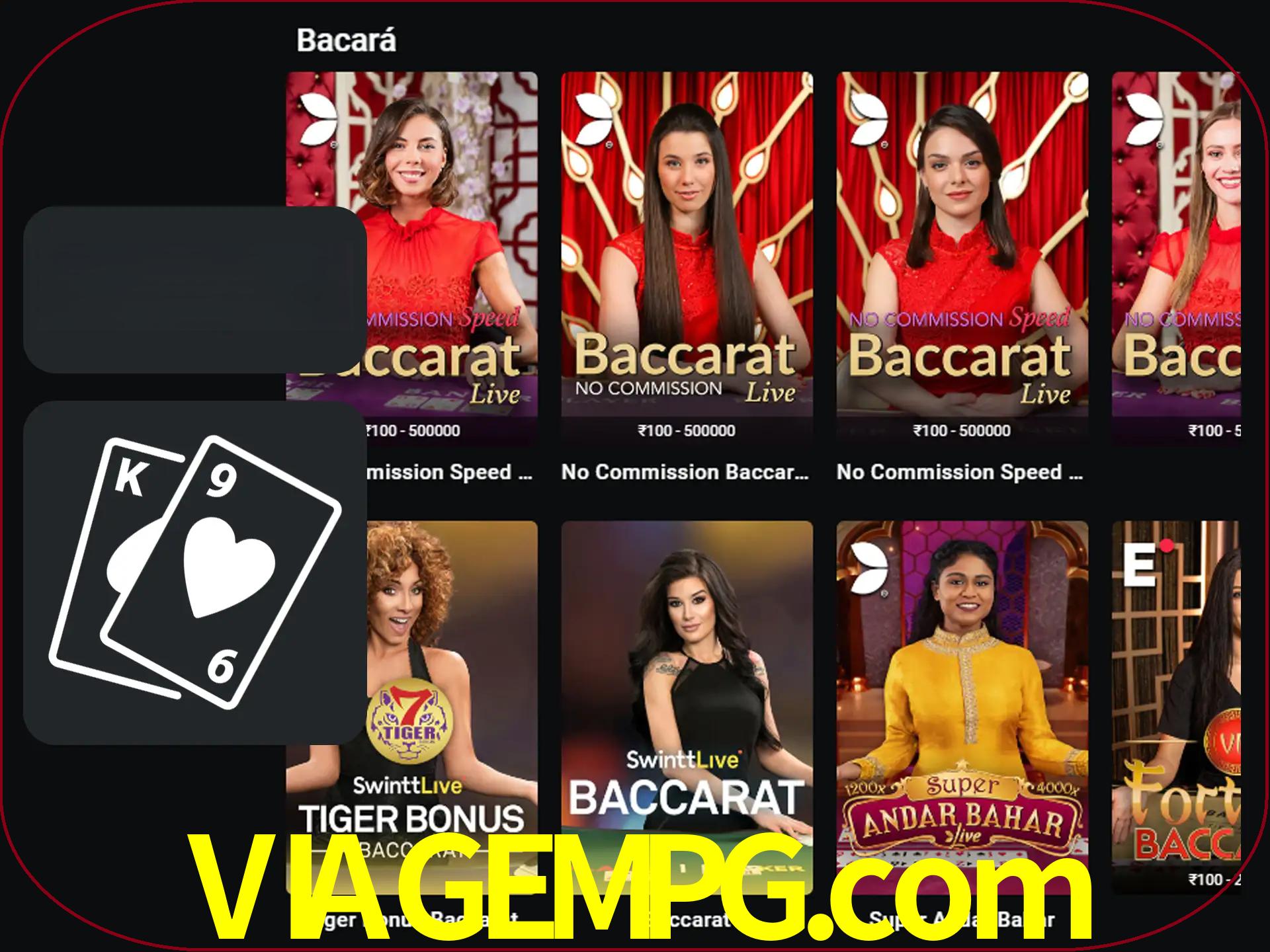 Ganhe muito dinheiro jogando jogos de bacará.