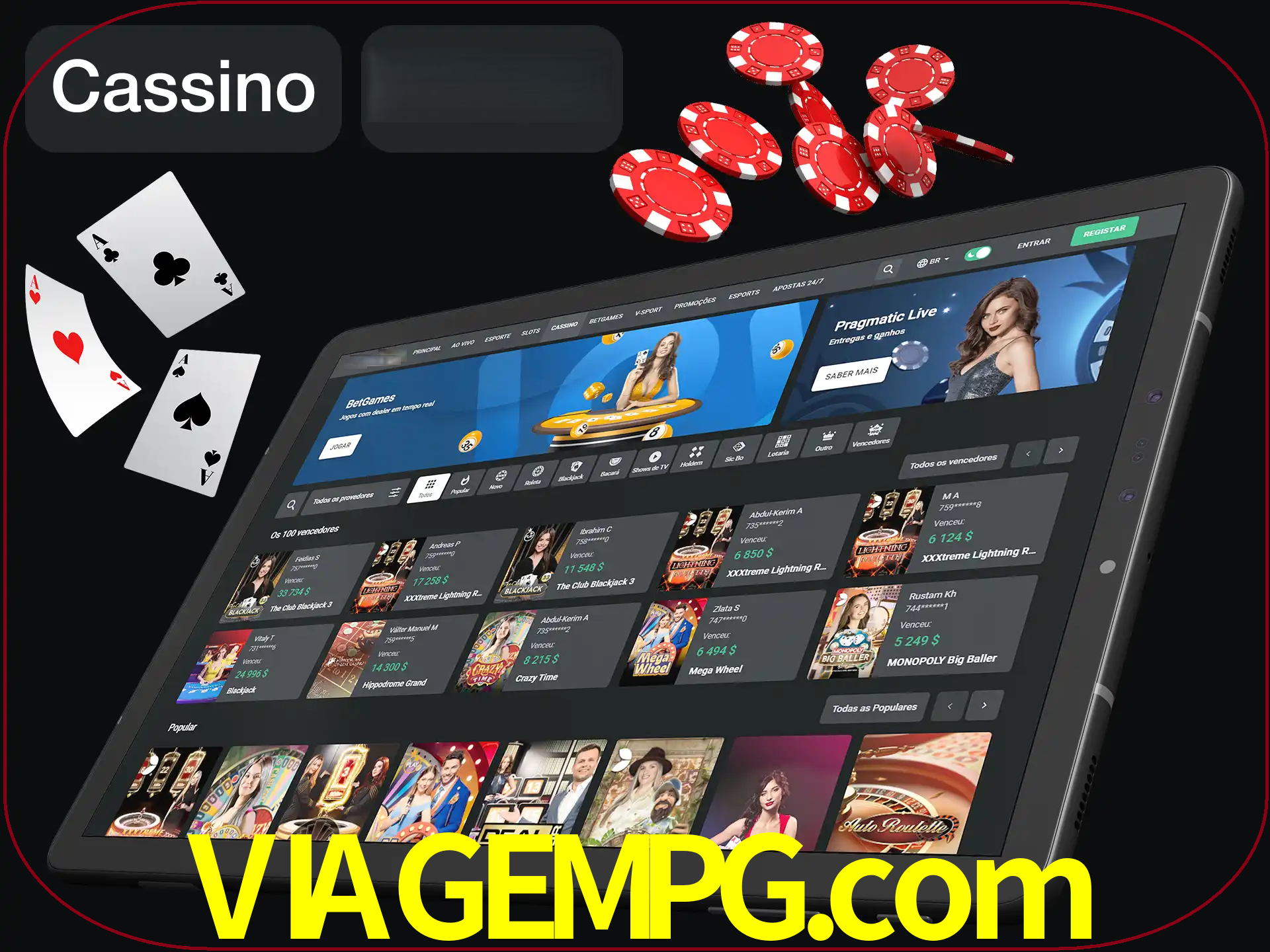 Jogue vários jogos de cassino em nosso cassino.
