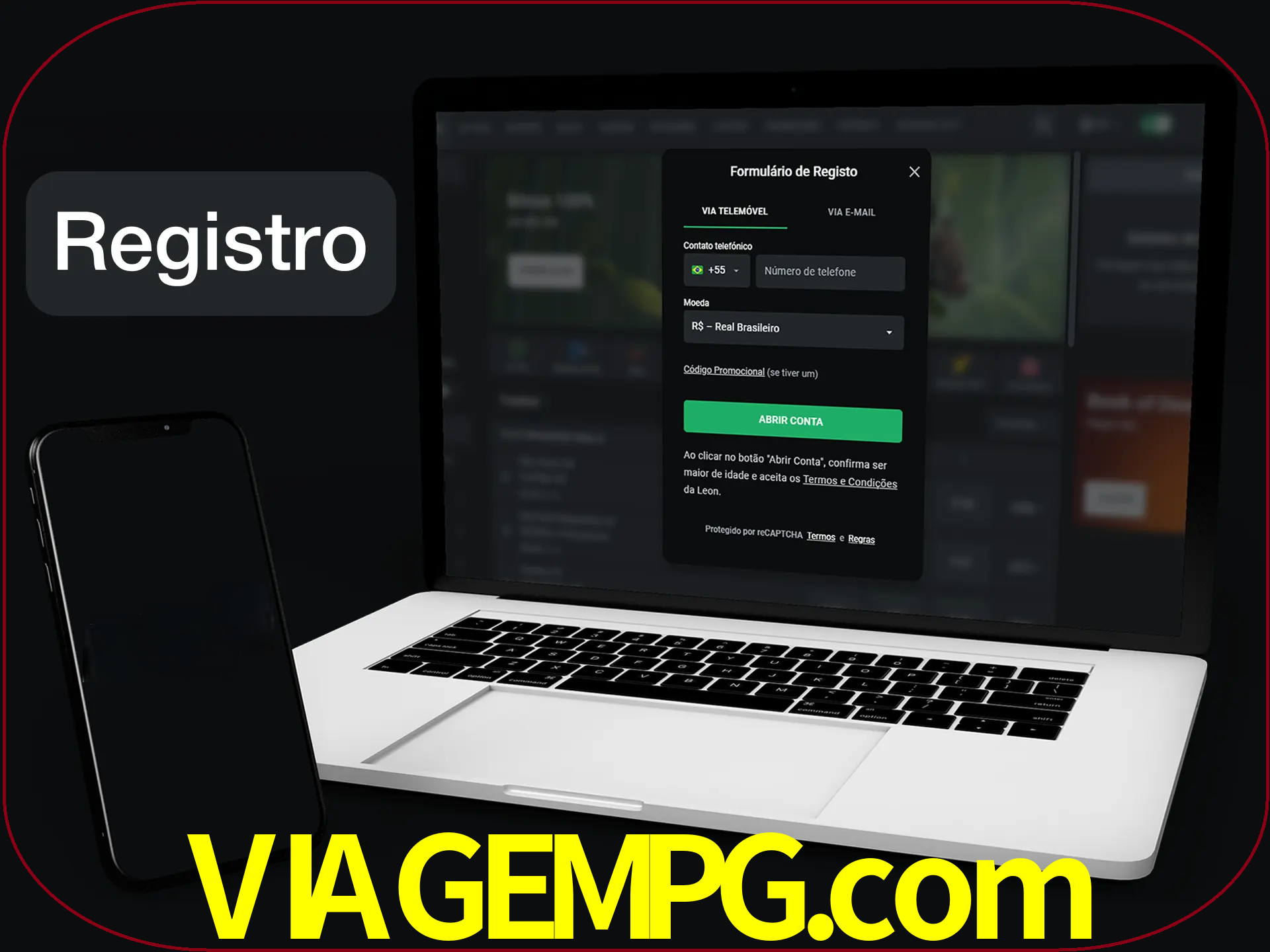 O registro na LeonBet é simples.