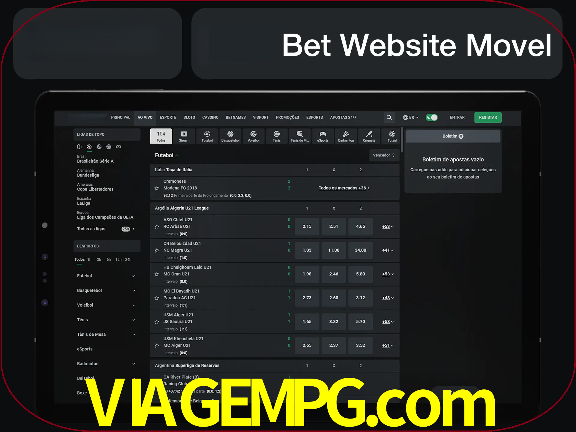 Use nosso website em qualquer dispositivo.
